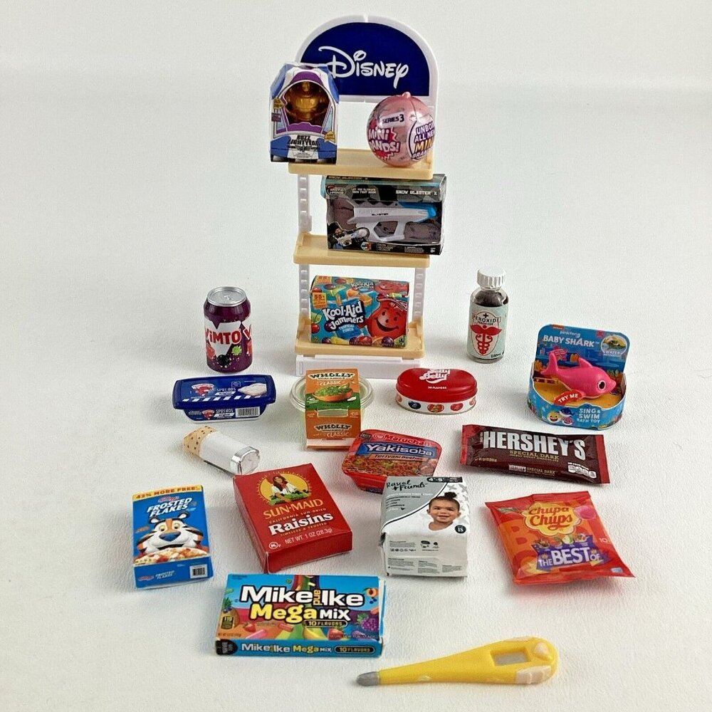Mini Brands Disney Store Realistic Replica Shelf Frosted Flakes Kool-Aid Hershey